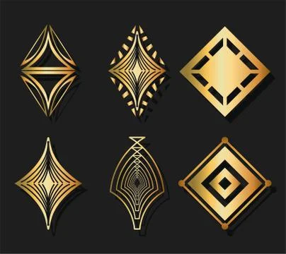 Black background art deco frames 스톡 일러스트