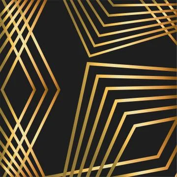 Black background art deco frames Illustrazione stock