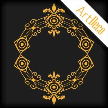 Black background art deco frames Illustrazione stock