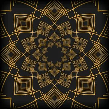 Black background art deco frames Illustrazione stock