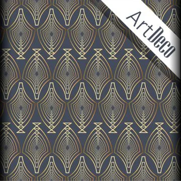 Black background art deco frames Illustrazione stock