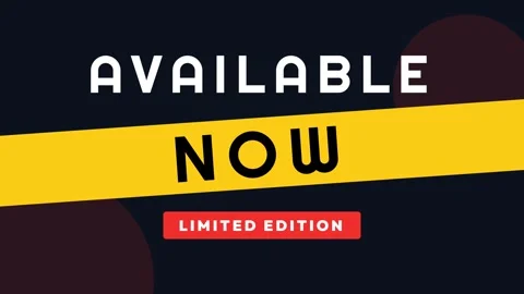 Black background with Available Now text. Stock Footage 336185766
