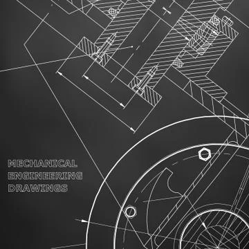Black background. Backgrounds of engineering subjects. Technical illustration Illustrazione stock