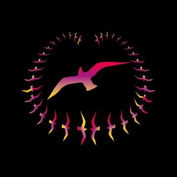 Black background birds life vector art Illustrazione stock
