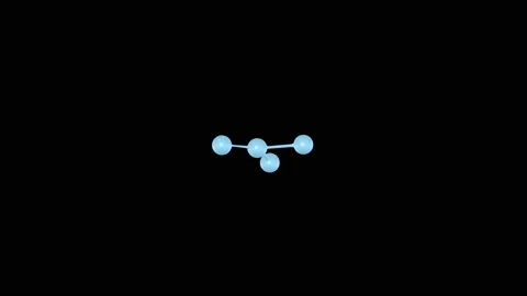 Black background with blue atoms particles in 4k video. Stock Footage 154372569