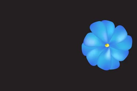 Black background with blue flower Stock Illustration