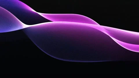 Black background with blue gradient wave and pink ribbon glow, cinematic seamles Stock Footage 340498793