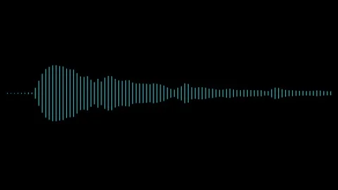 Black background with blue voice or rhythm visual spectrum equalizer Stock Footage 297376496