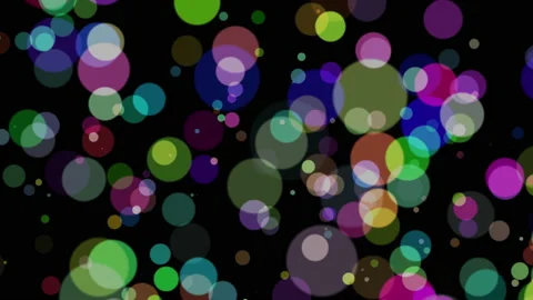 Black background with blurred multicolored particles Stock Footage 147328893