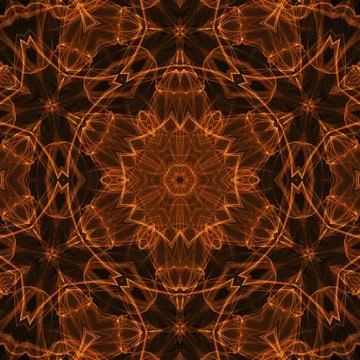 Black background with bright abstract fire pattern Illustrazione stock