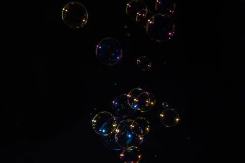 Black background bubbles Stock Photos