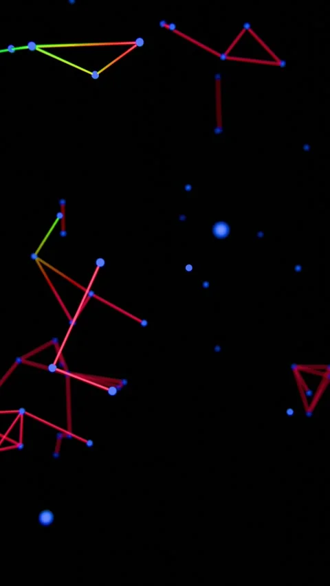 A black background with a bunch of red and blue stars Stock Footage 309985506