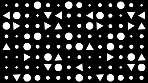 Black background with circles, triangles, diamonds, seamless looping. Stock Footage 286416122