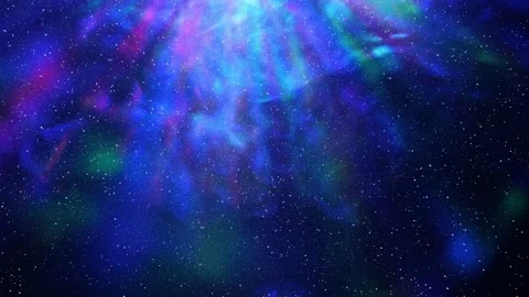 On a black background, colored rays move in clouds of smoke Stock Footage 330884047