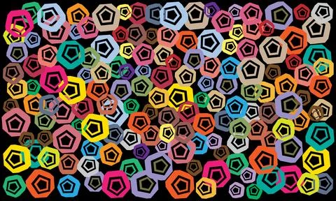 Black background with colorful balls. Stock Illustration