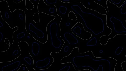 The black background consists of moving chaotic iridescent lines and stream.. Stock Footage 313360228