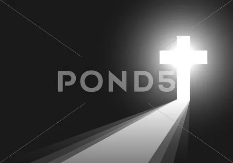 Black background with Cross and rays - vector illustration ...