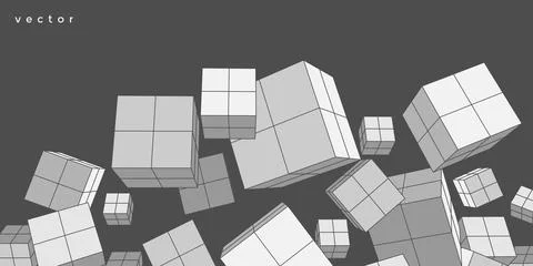 Black background from cubes. Abstract background from geometric shapes. Stock Illustration