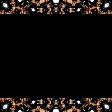 Black Background with Decorated Borders Stock Illustration