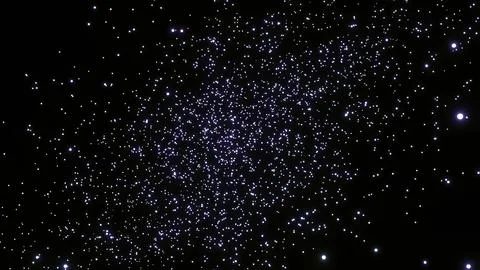 Black background . Design. Bright bright stars in animation that look like space Stock Illustration