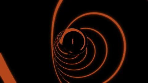 Black background. Design.A bright laser tunnel with red lines in abstraction Stock Illustration
