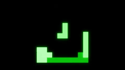 Black background. Design.Green tetris in... | Stock Video | Pond5