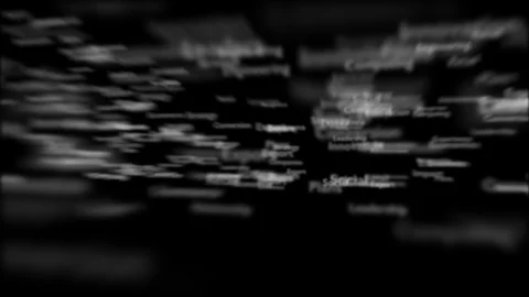 Black background with different words, which deal with business. Close up. Copy Stock Footage 105191065