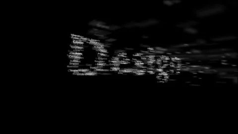 Black background with different words, which deal with design. Close up. Copy Stock Footage 105871572