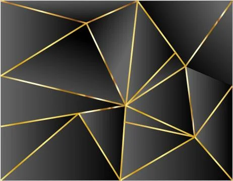 Black background dimension gold vector illustration design modern. Stock Illustration