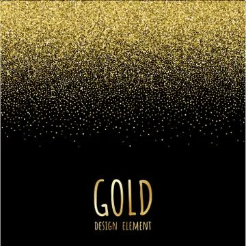 Black background with falling glitter confetti. For party posters, christmas Stock Illustration