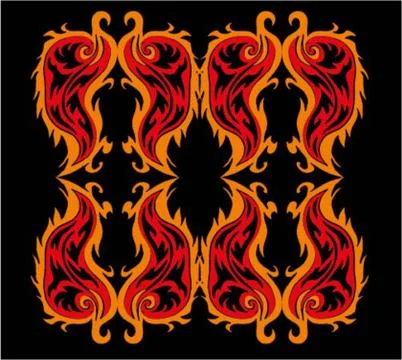 Black background fire tribal vector art Stock Illustration
