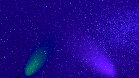 On a black background, flashing rays of red violet, green and blue light Stock Footage 245185509