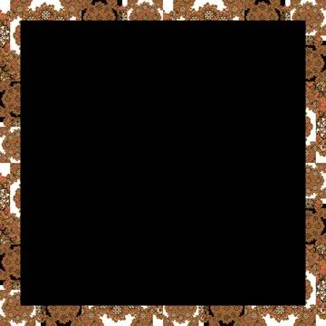 Black Background Frame with Decorated Borders Black background frame with ... Stock Photos