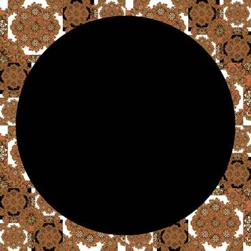 Black Background Frame with Round Decorated Borders Black background frame... Stock Photos