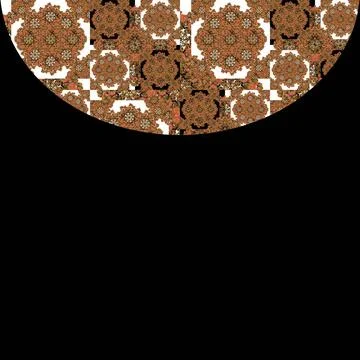 Black Background Frame with Round Decorated Borders Black background frame... Stock Photos