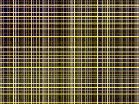 Black background full of horizontal and vertical yellow lines Stock Illustration