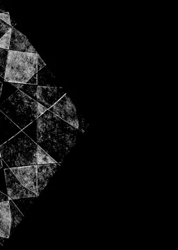 Black Background with Geometric Grunge Borders Stock Illustration