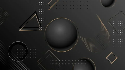 Black background with geometric shapes in motion. Stock Footage 153398367