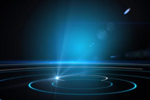 Black background with glowing circles Stock Photos