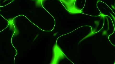 Black background with glowing green abstract lines Stock Footage 280289629
