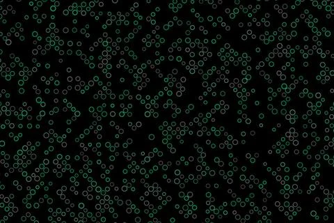 Black background with glowing green bubbles and particles Illustration