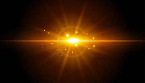 Black background with glowing light flare effect design vector Stock Illustration