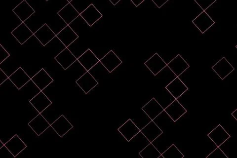 Black background with glowing white geometric square pattern Stock Illustration