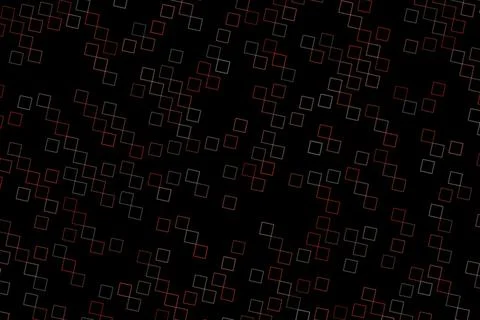 Black background with glowing white square particles Stock Illustration