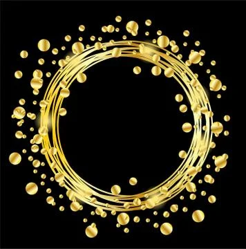 Black background with gold spangles Stock Illustration
