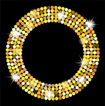 Black background with gold spangles Stock Illustration