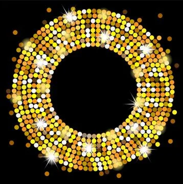 Black background with gold spangles Stock Illustration