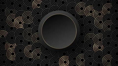 Black background with golden circle design elements in 4k video. 库存影片 155274320