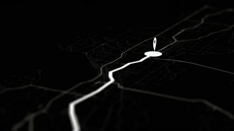 Black background with GPS navigator in 4k video. Stock Footage 154549123
