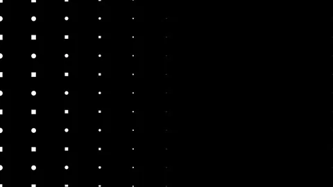 Black background with gradient dots and squares, seamless looping. Stock Footage 286416334